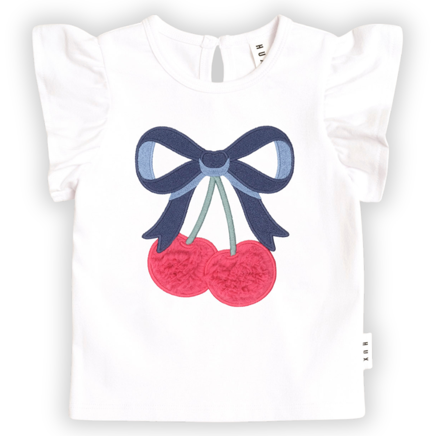 Cherry Bow Frill Sleeve Tee