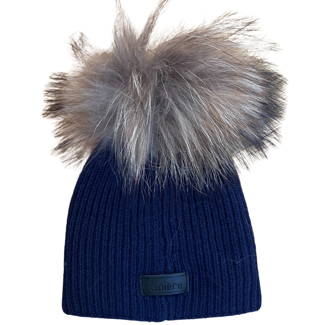 Knitted Wool Pom Hat