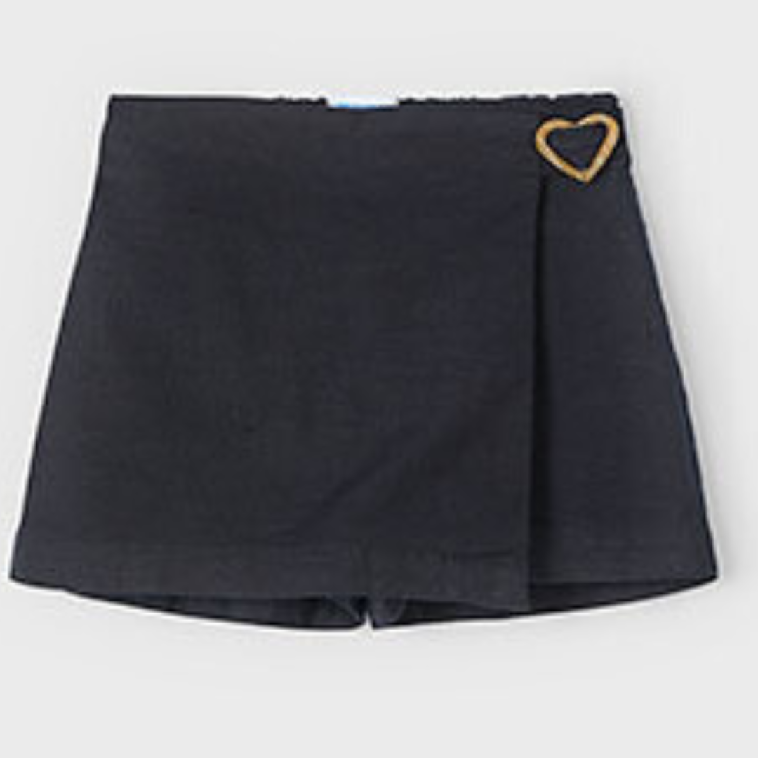 Heart Clasp Linen Skort