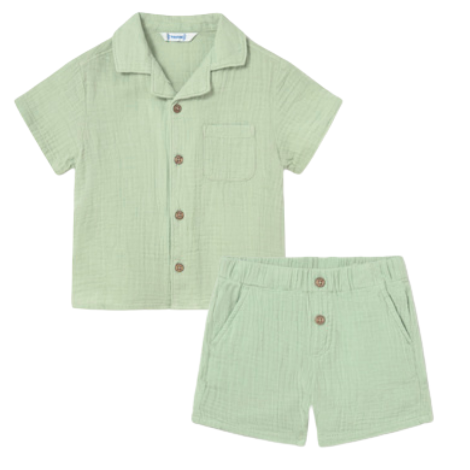 Gauze Button Down Short Set