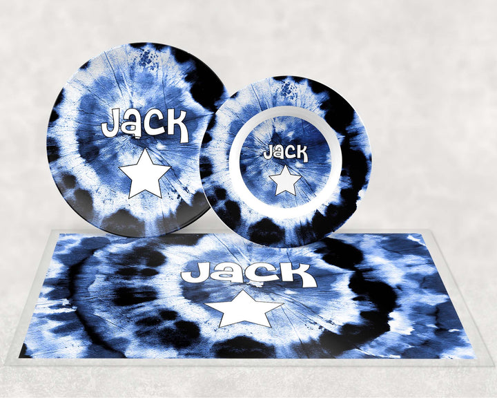 Personalized Navy Tie Dye Dishware