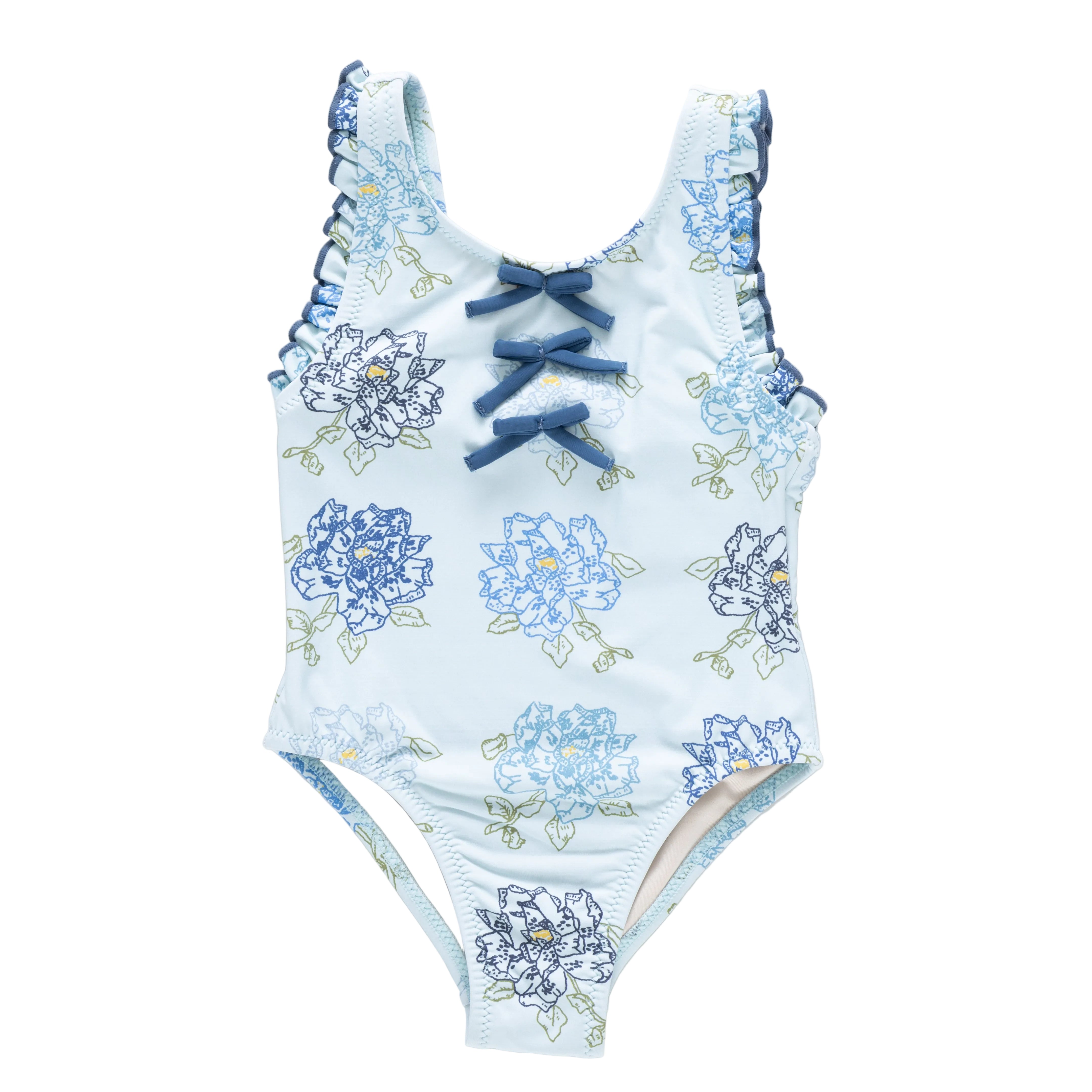 Blue Quilt Floral Sylvie Bow Suit