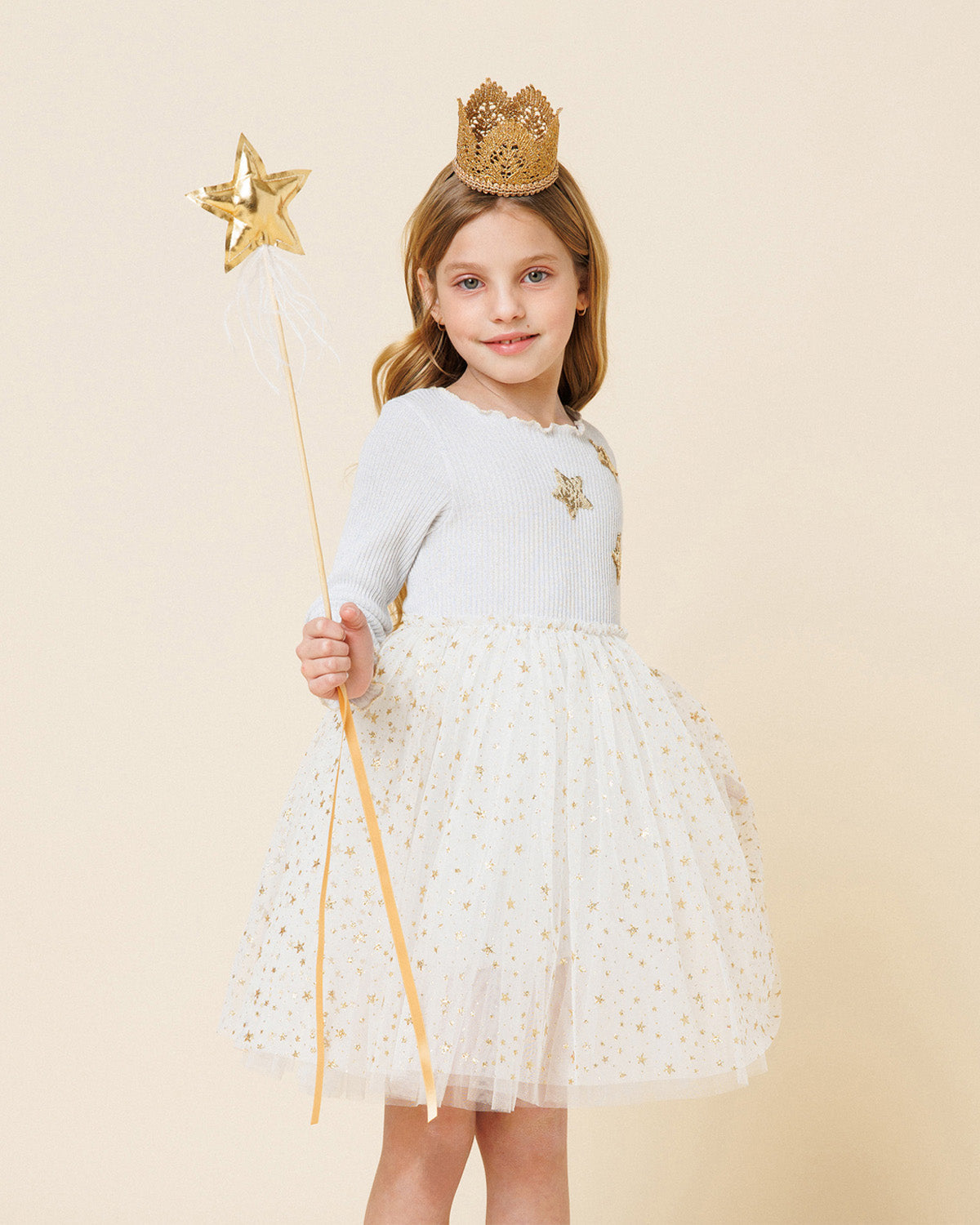 Petite Hailey Glitter Three Star Tutu Dress in White | MEEMS Silver / 4 Petite Hailey Glitter Three Star Tutu Dress in White | MEEMS Silver / 4