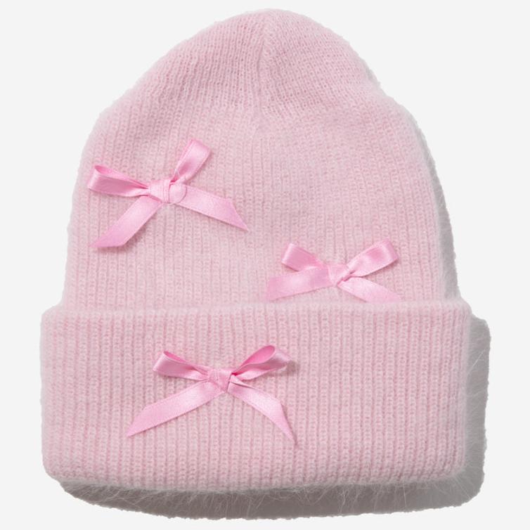 Meems Ribbons Petite Hailey Ribbon Beanie in Pink | MEEMS – Meems