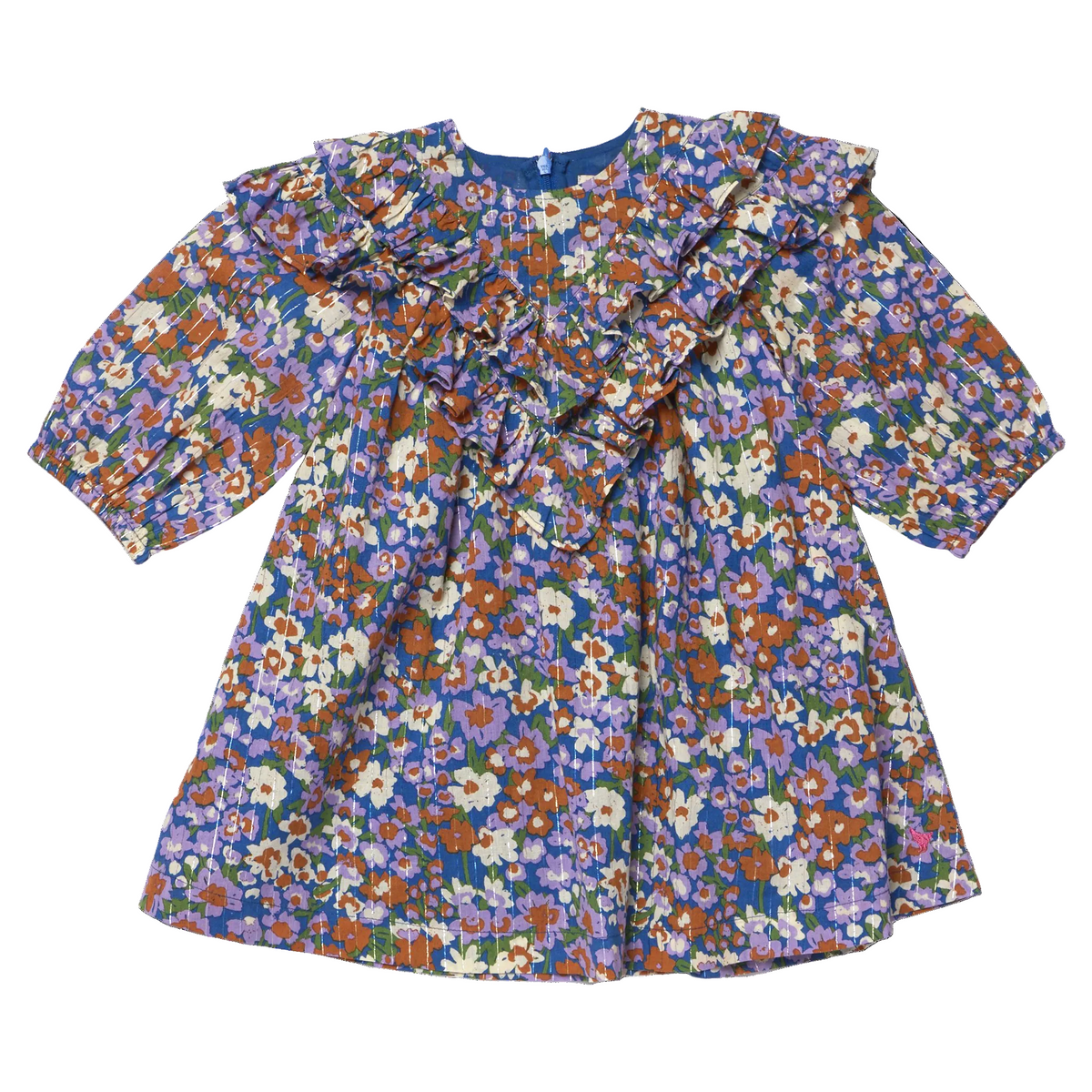 True Blue Sketched Floral Everly Dress