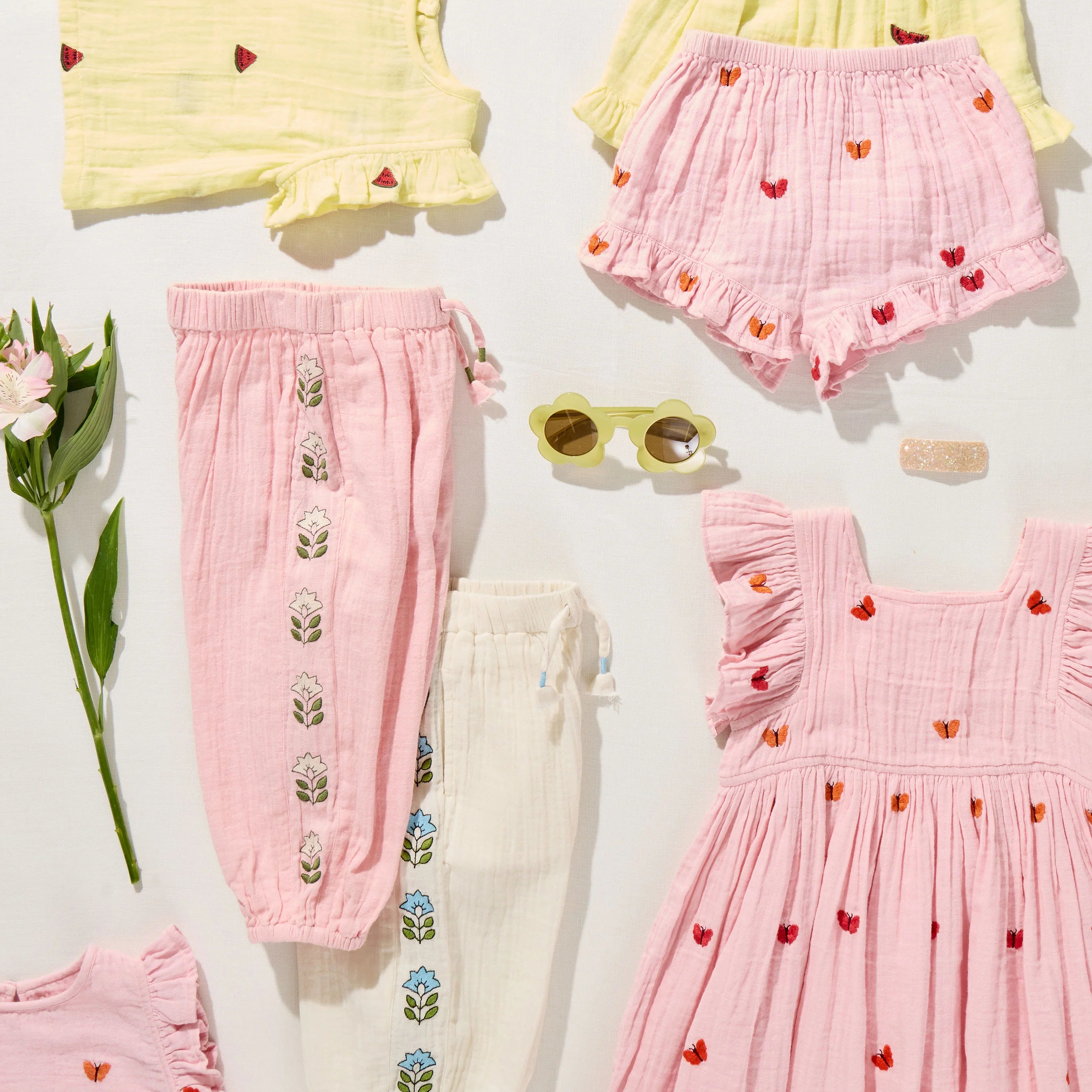 Butterfly Embroidery Roey 2pc Set