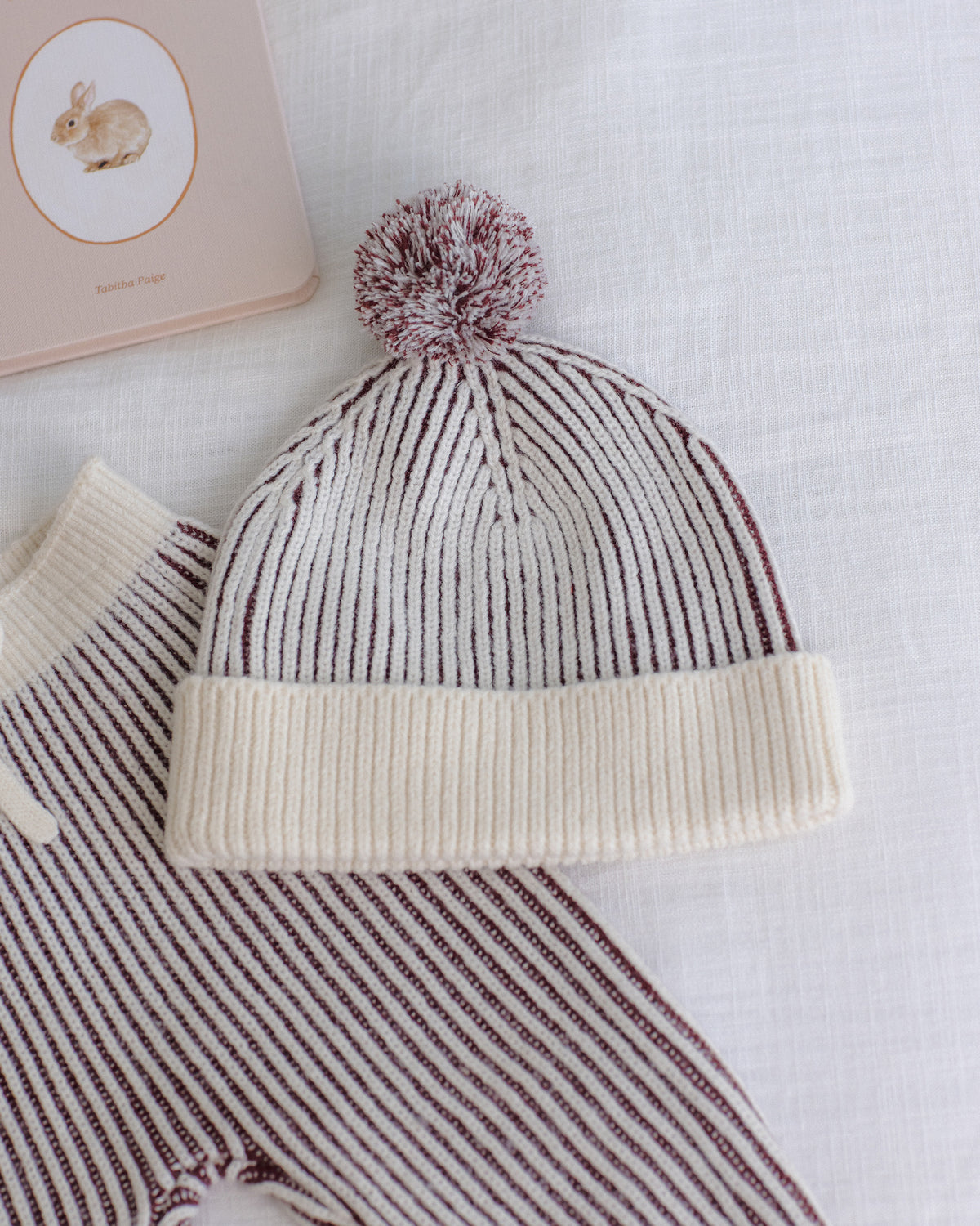 Black Cherry Stripe Beanie