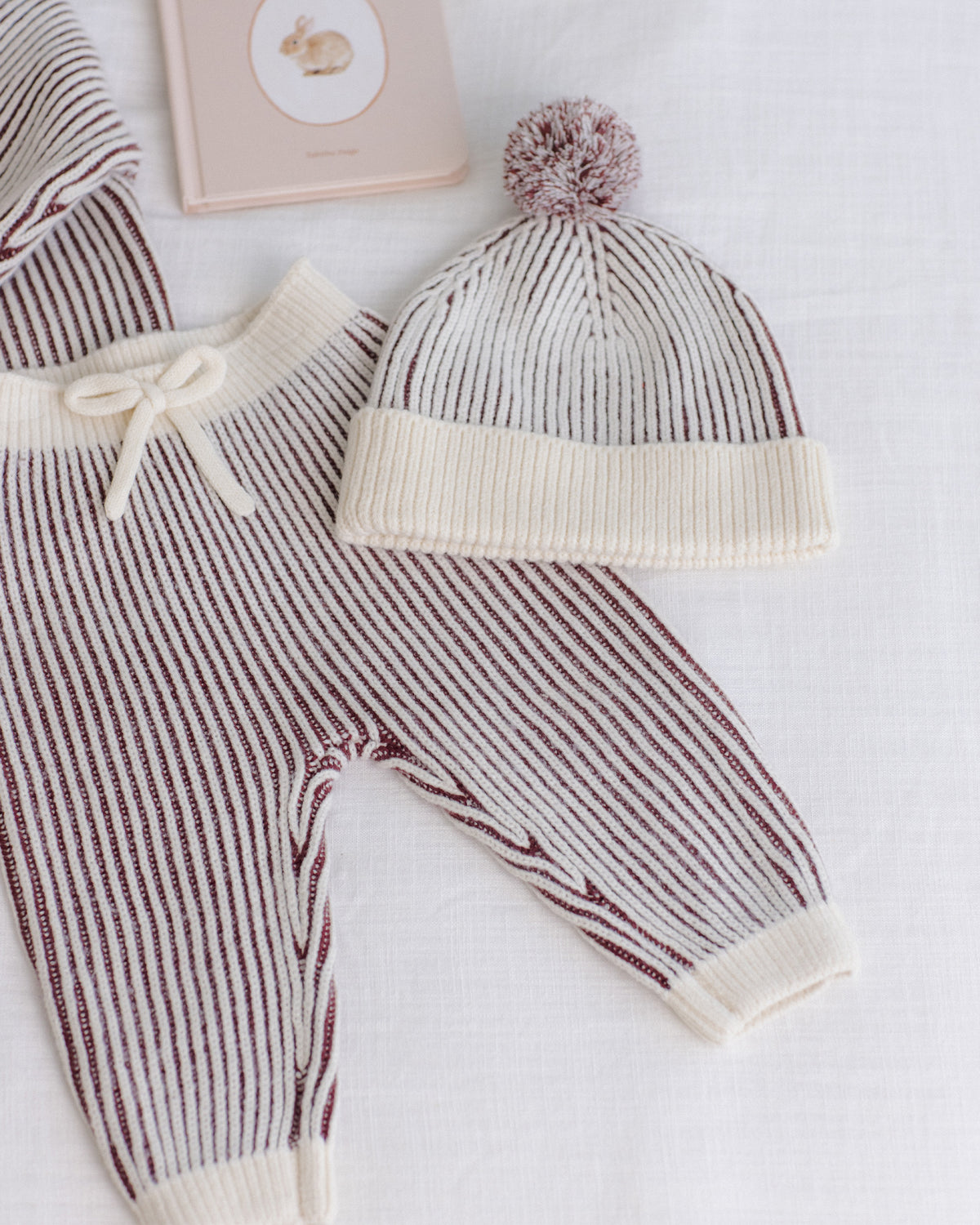 Black Cherry Stripe Beanie