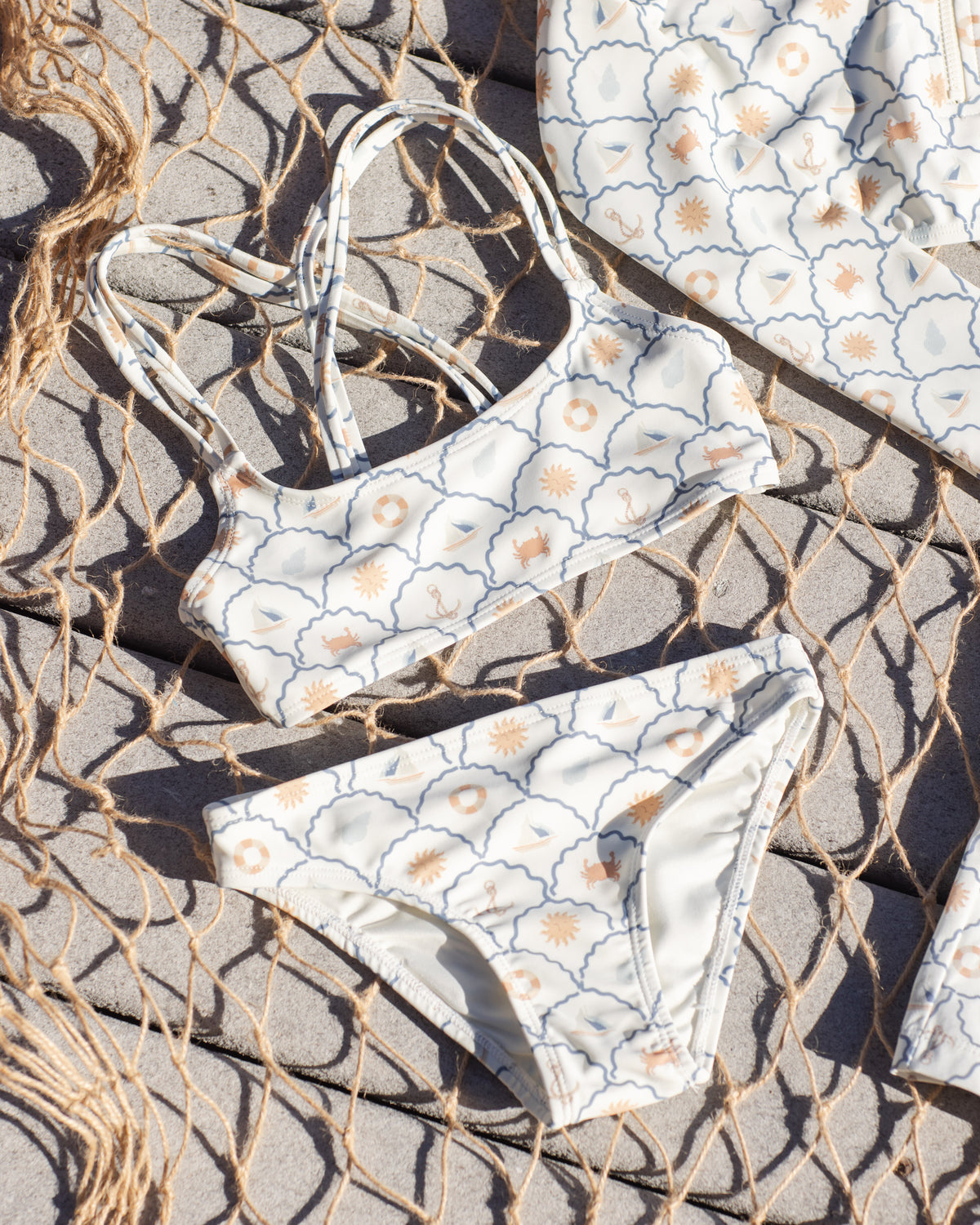 Nautical Crop Rashguard Set