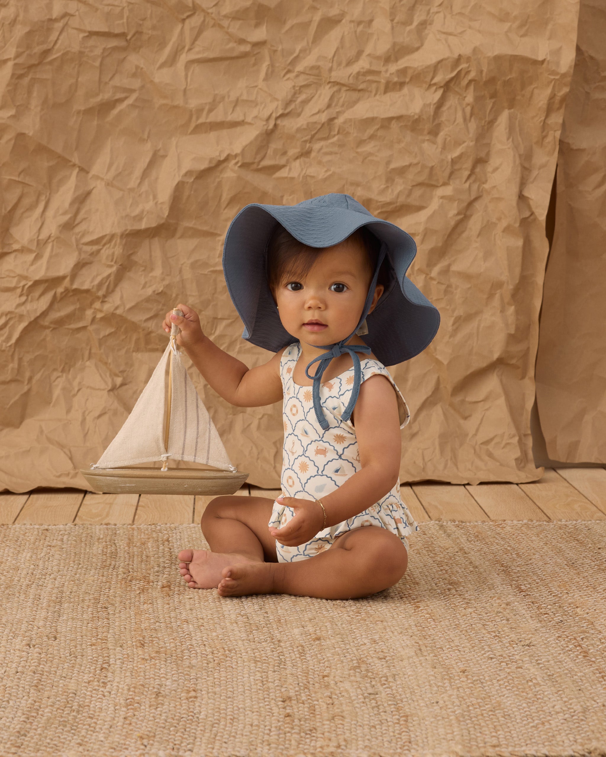 Nautical Skirted 1pc Swimsuit
