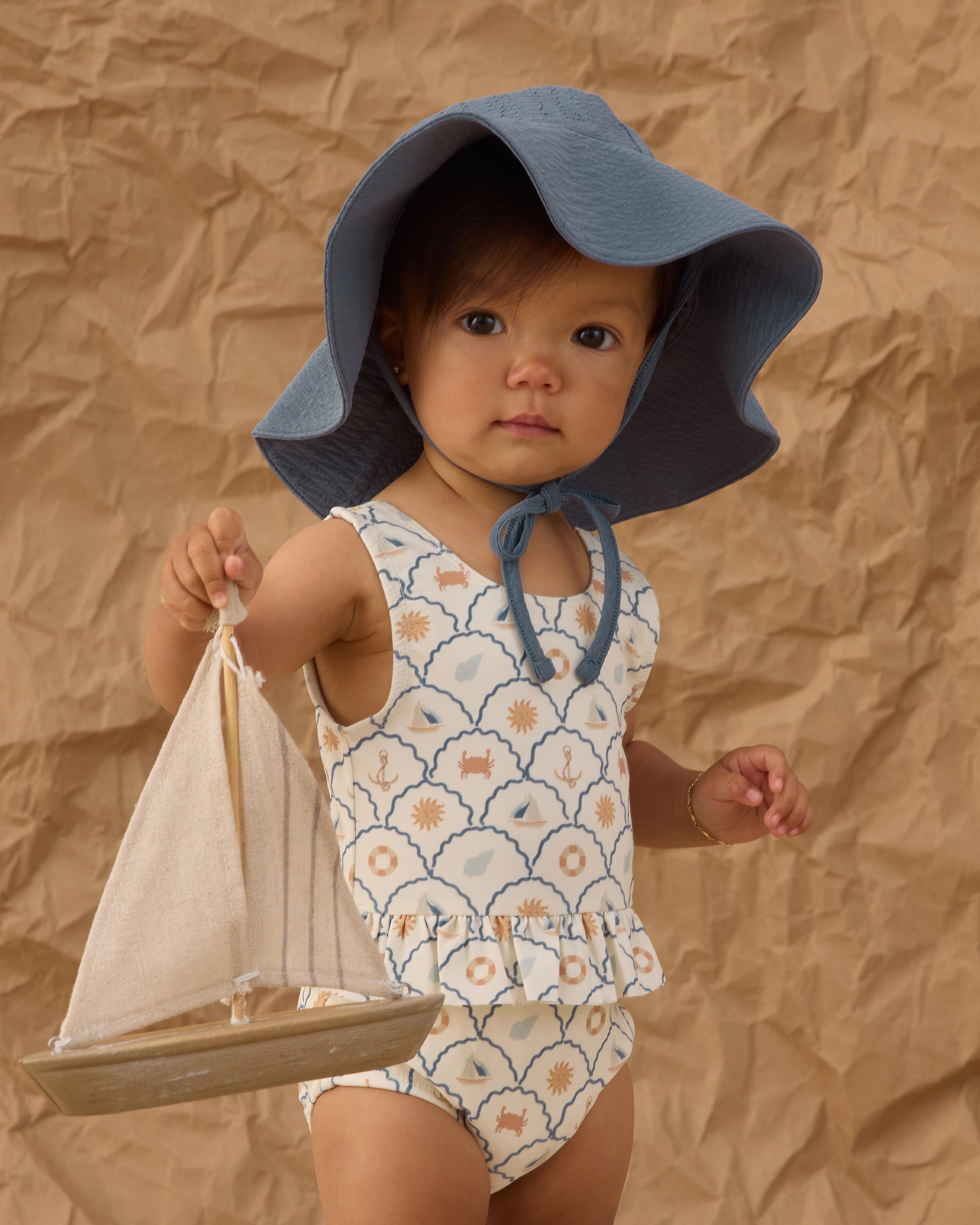 Nautical Skirted 1pc Swimsuit