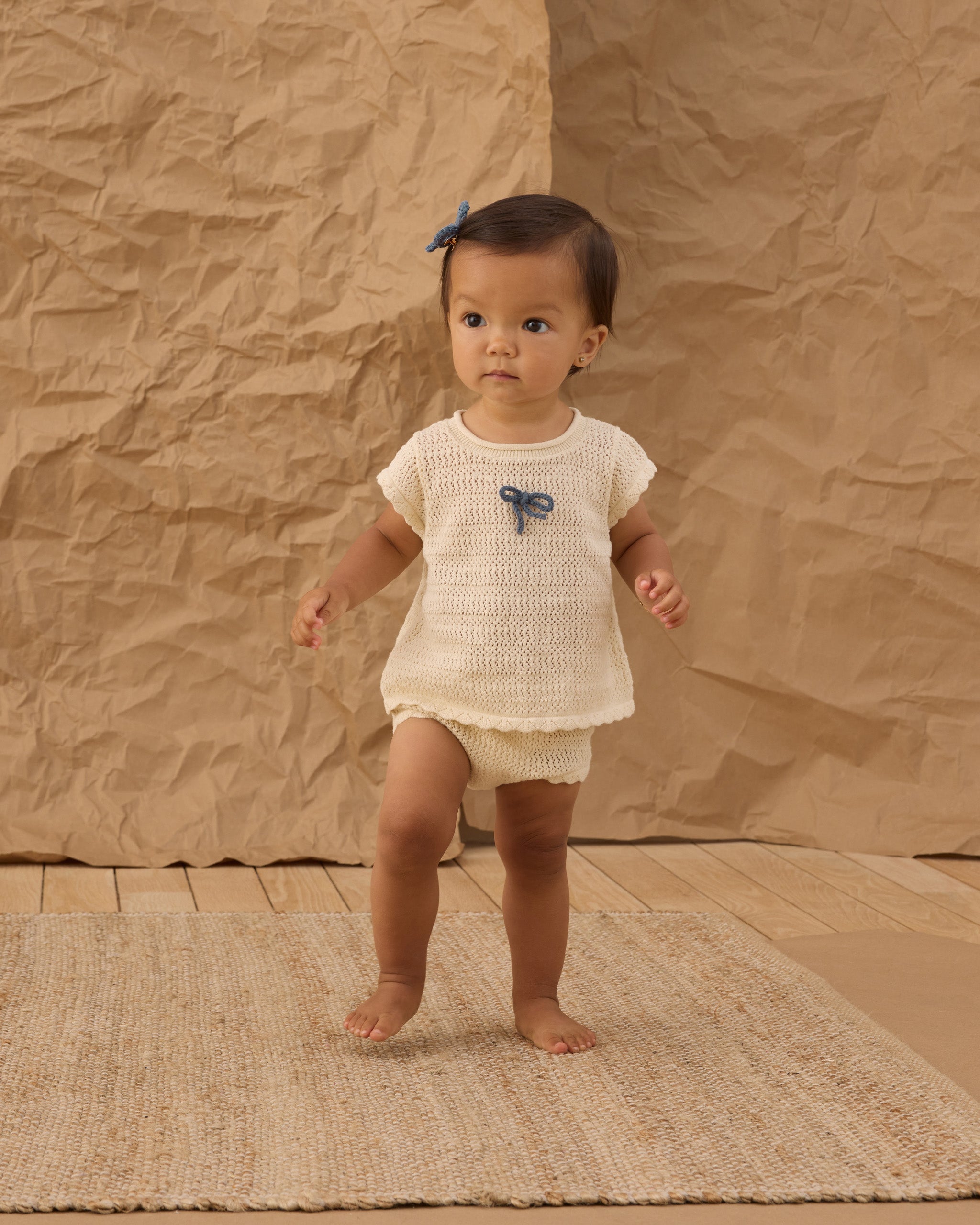 Natural Scallop Knit Baby Set