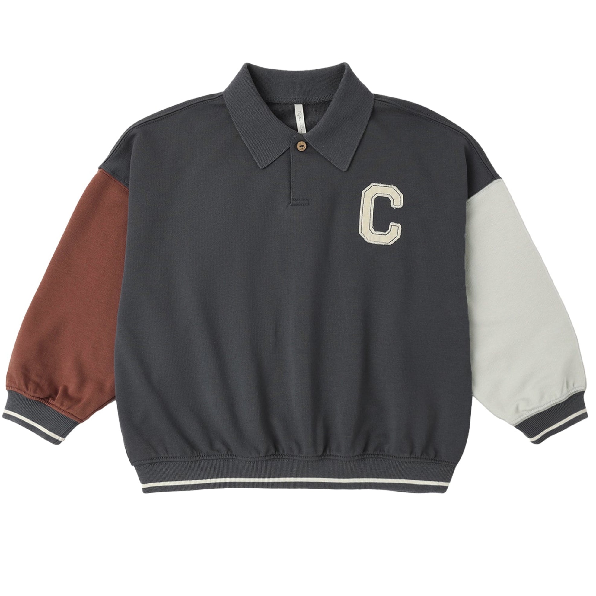 Color Block Collared Sweatshirt