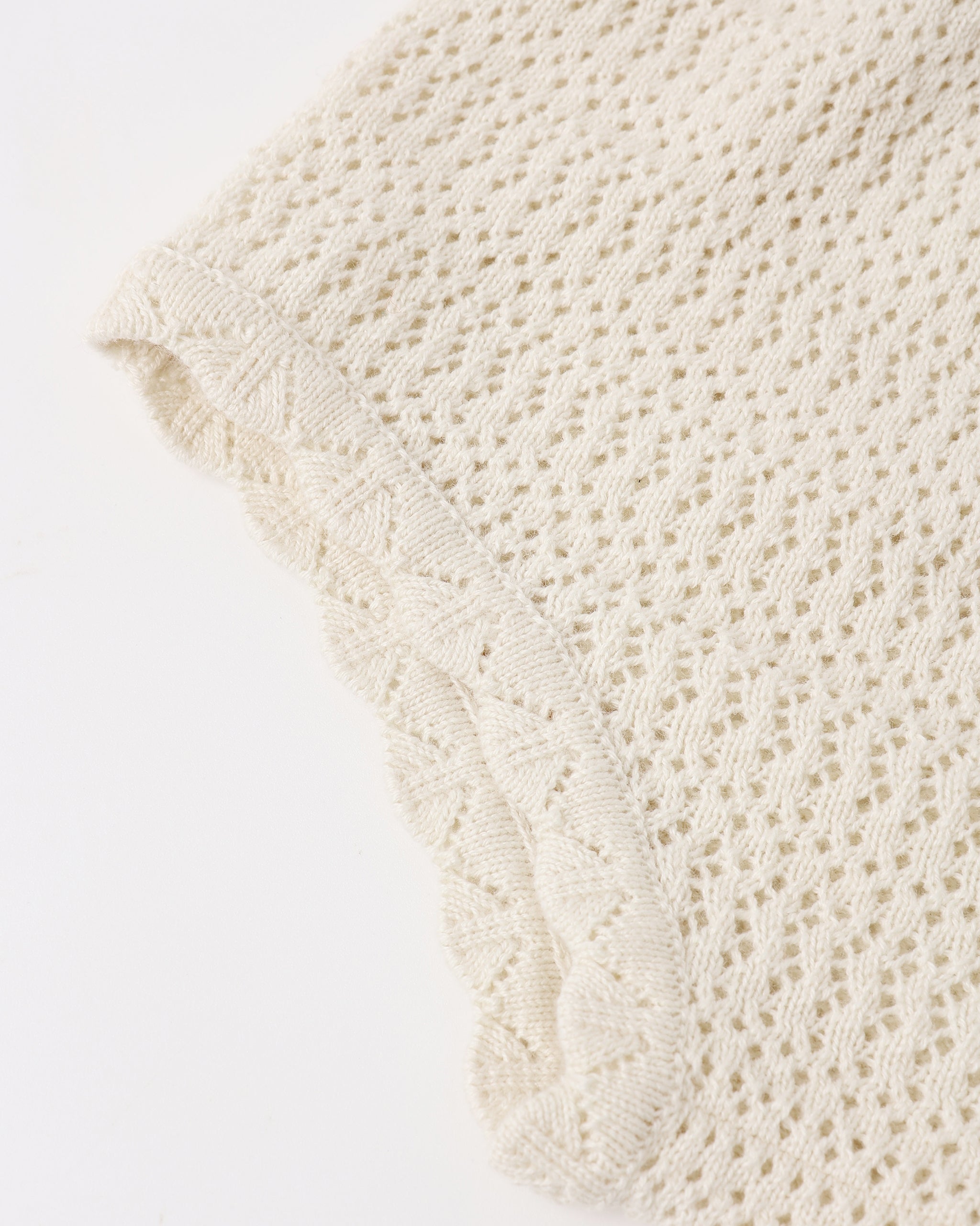 Natural Scallop Knit Baby Set