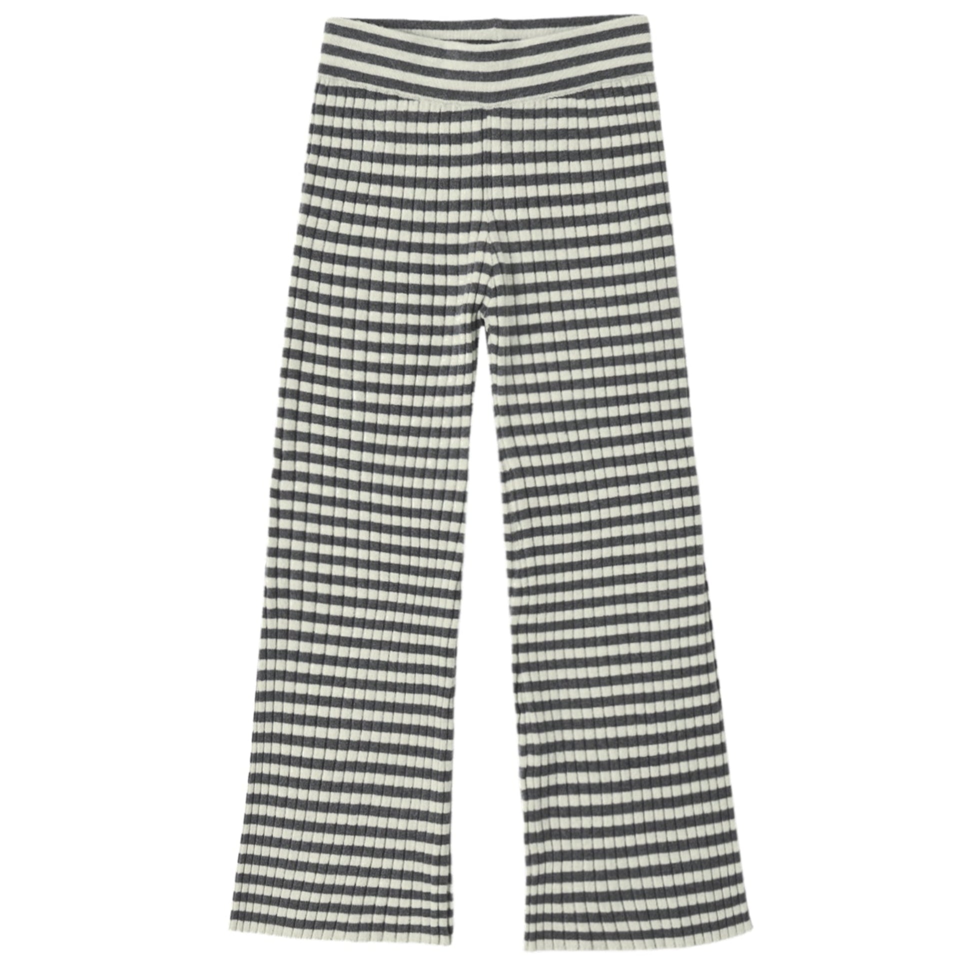 Midnight Stripe Flare Rib Knit Pant