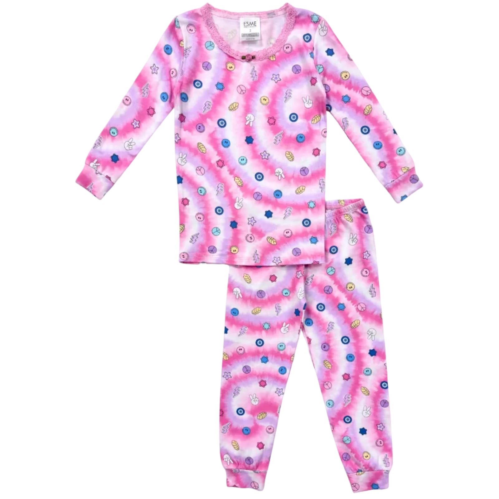 Pink Challah Back LS PJ Set
