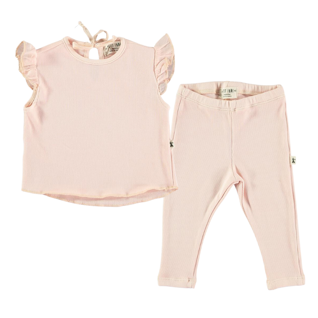 Pink Ruffle Legging Set