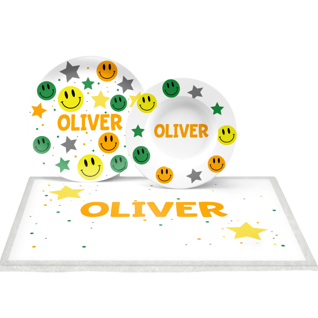 Personalized Boys Emoji Dishware