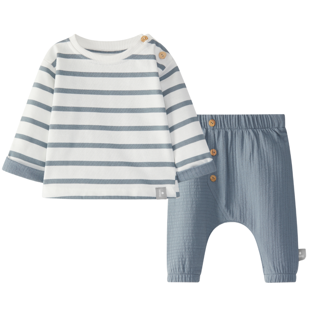 Blue Striped Sweatshirt Set