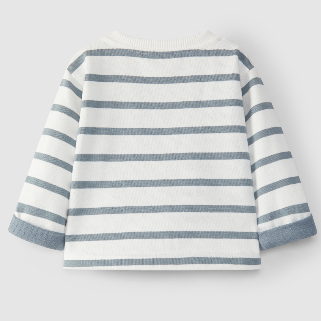 Blue Striped Sweatshirt Set