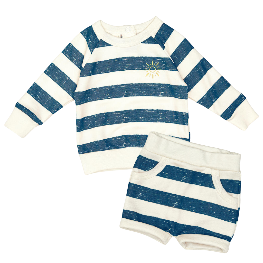 Navy Stripe Pullover Set