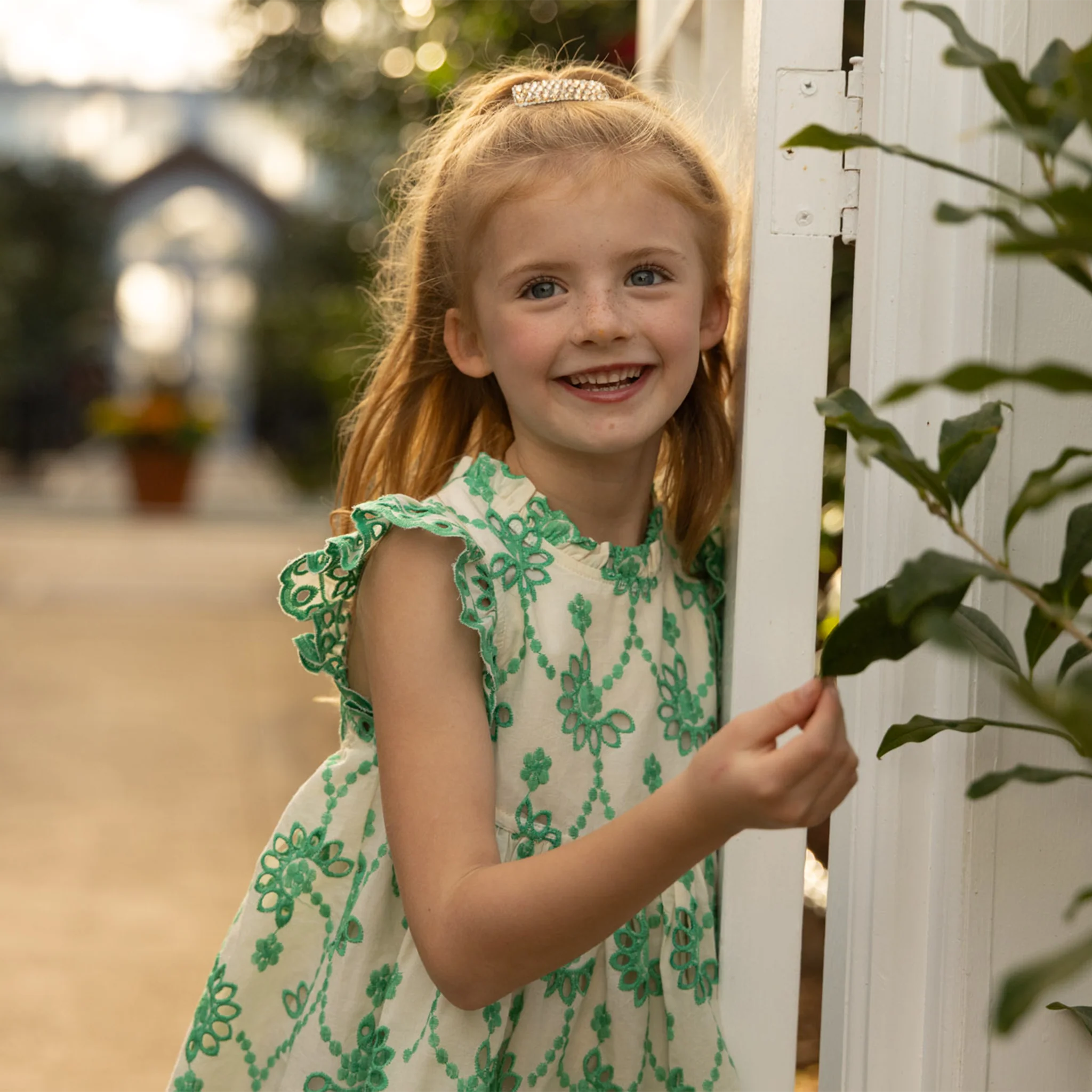 Kelly Green Eyelet Cynthia Dress