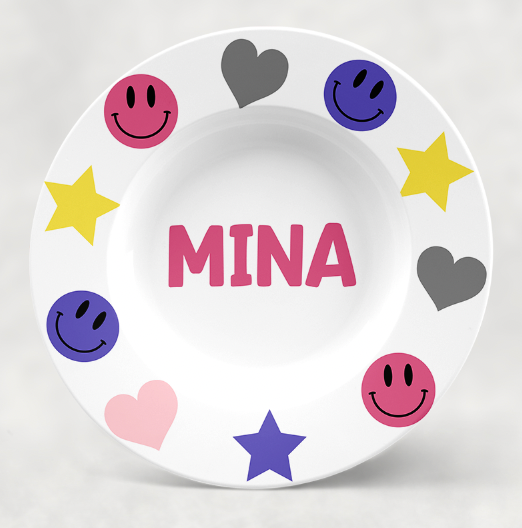 Personalized Girls Emojis Dishware