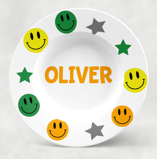 Personalized Boys Emoji Dishware