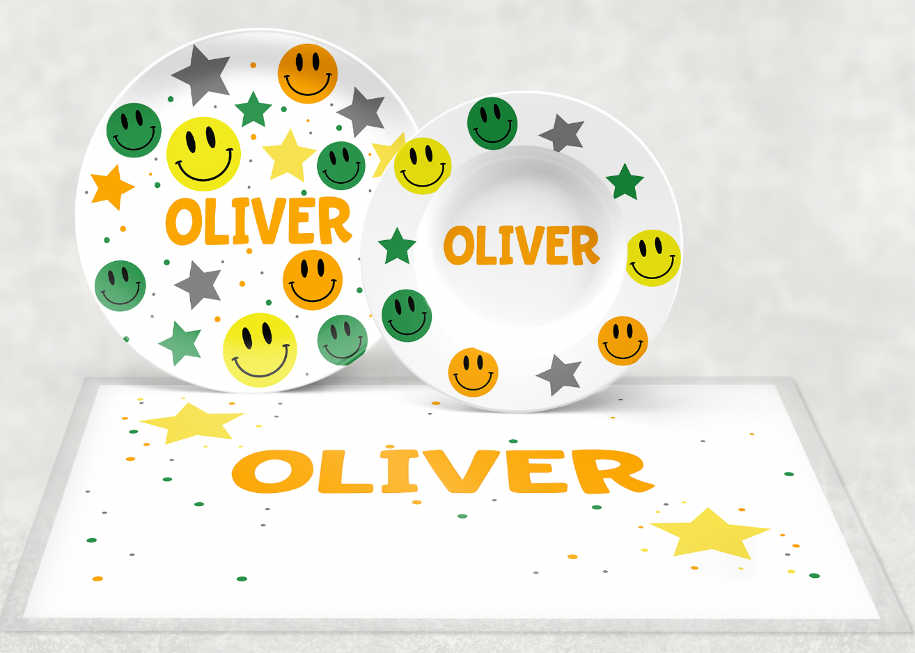 Personalized Boys Emoji Dishware