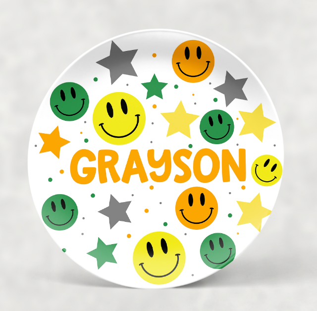 Personalized Boys Emoji Dishware