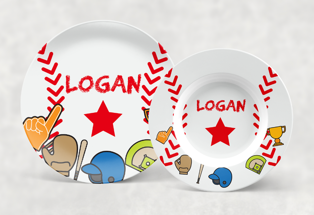 Personalized Baseball Dishware