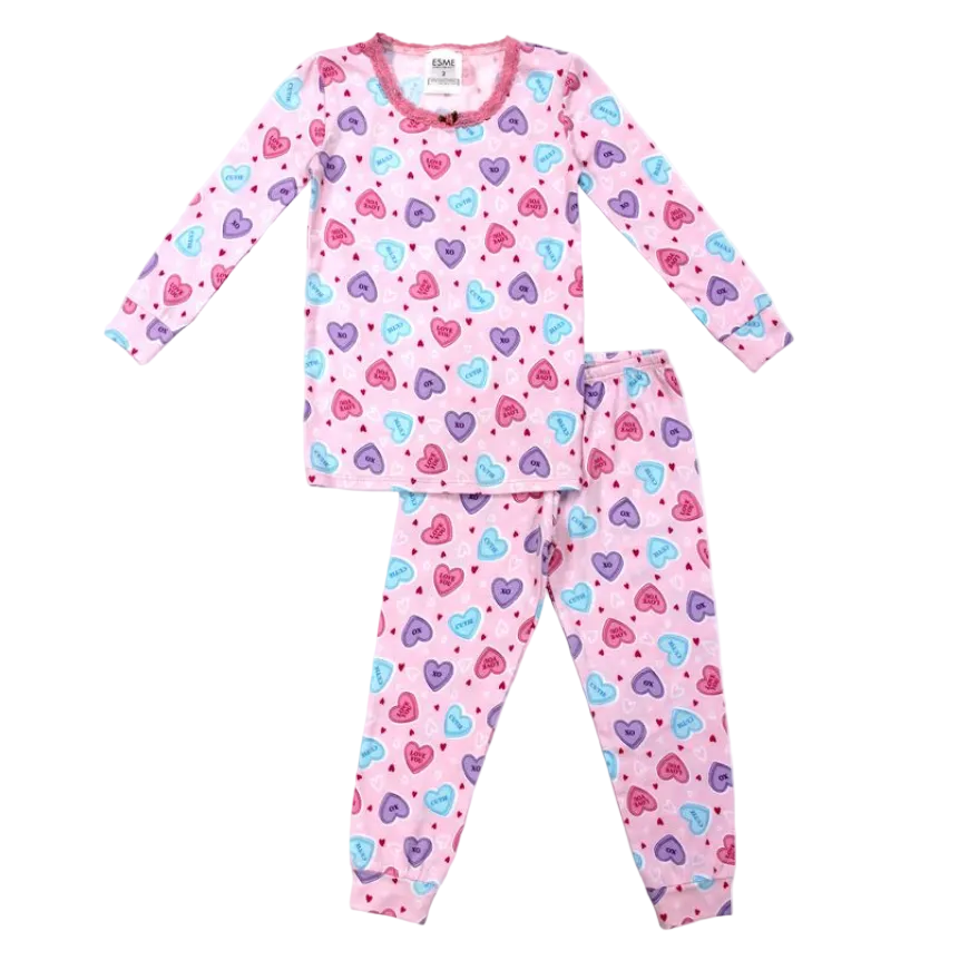 Candy Hearts LS Pajama Set