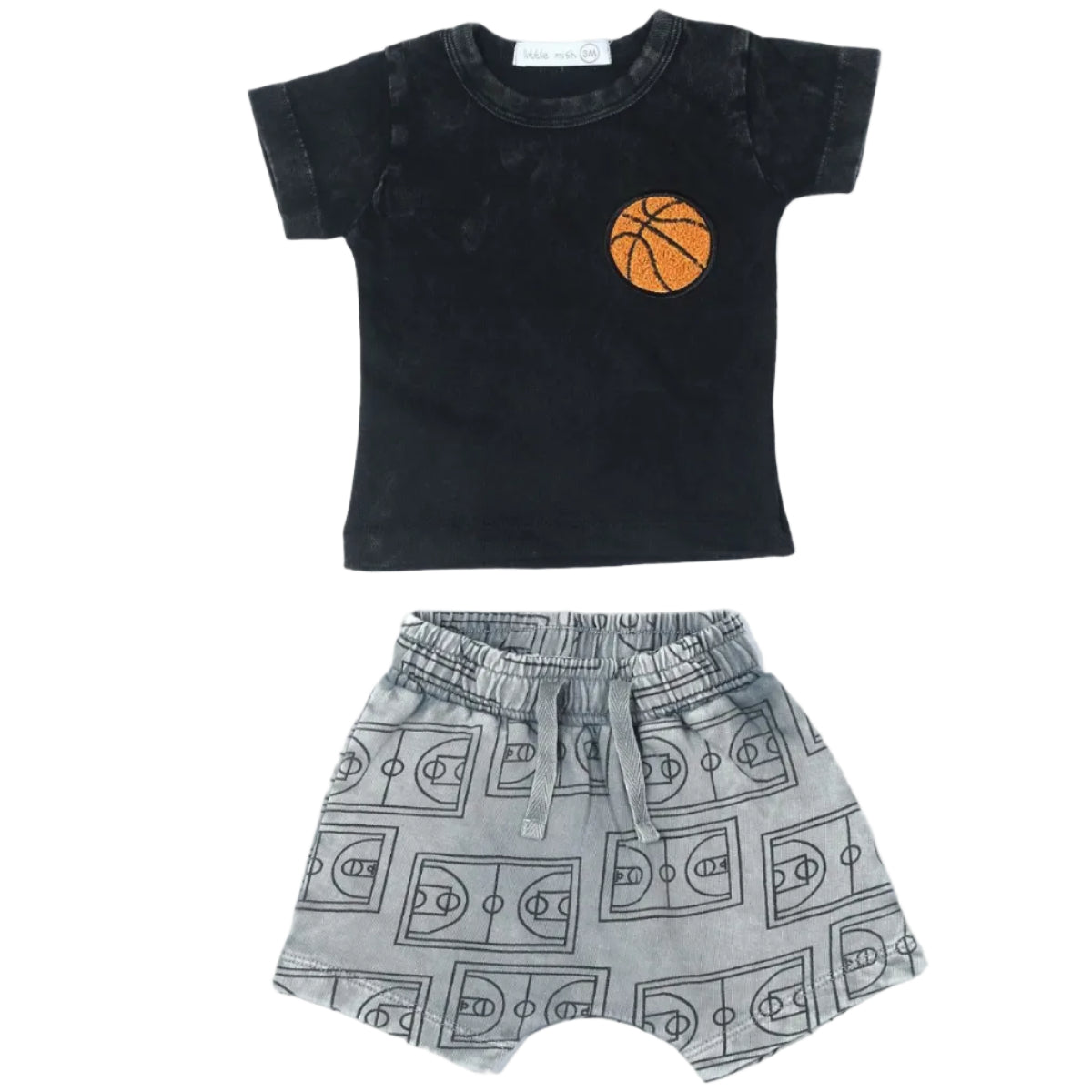 Bball Court Enzyme Black Shorts Set