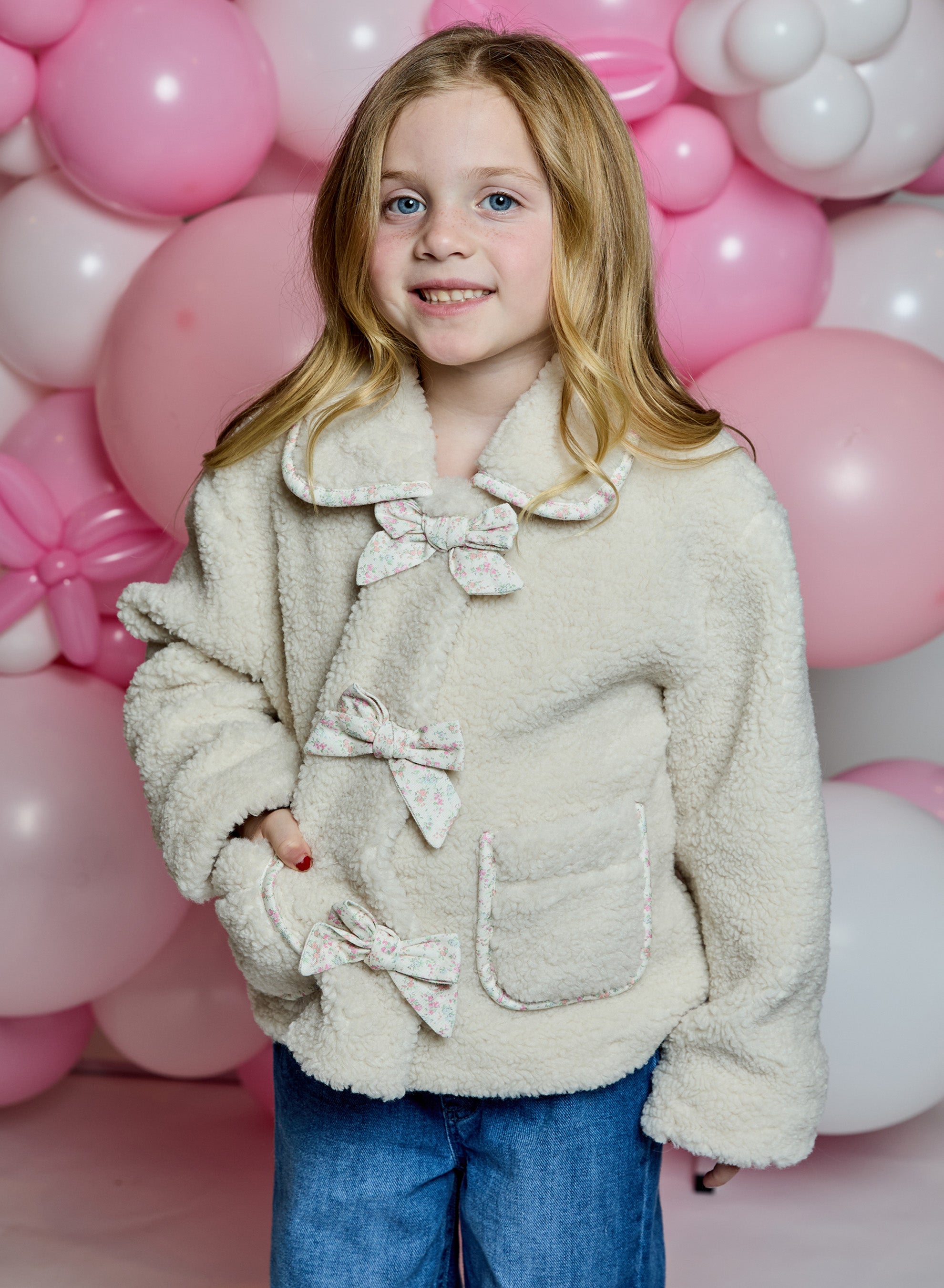 Floral Detailed Teddy Jacket