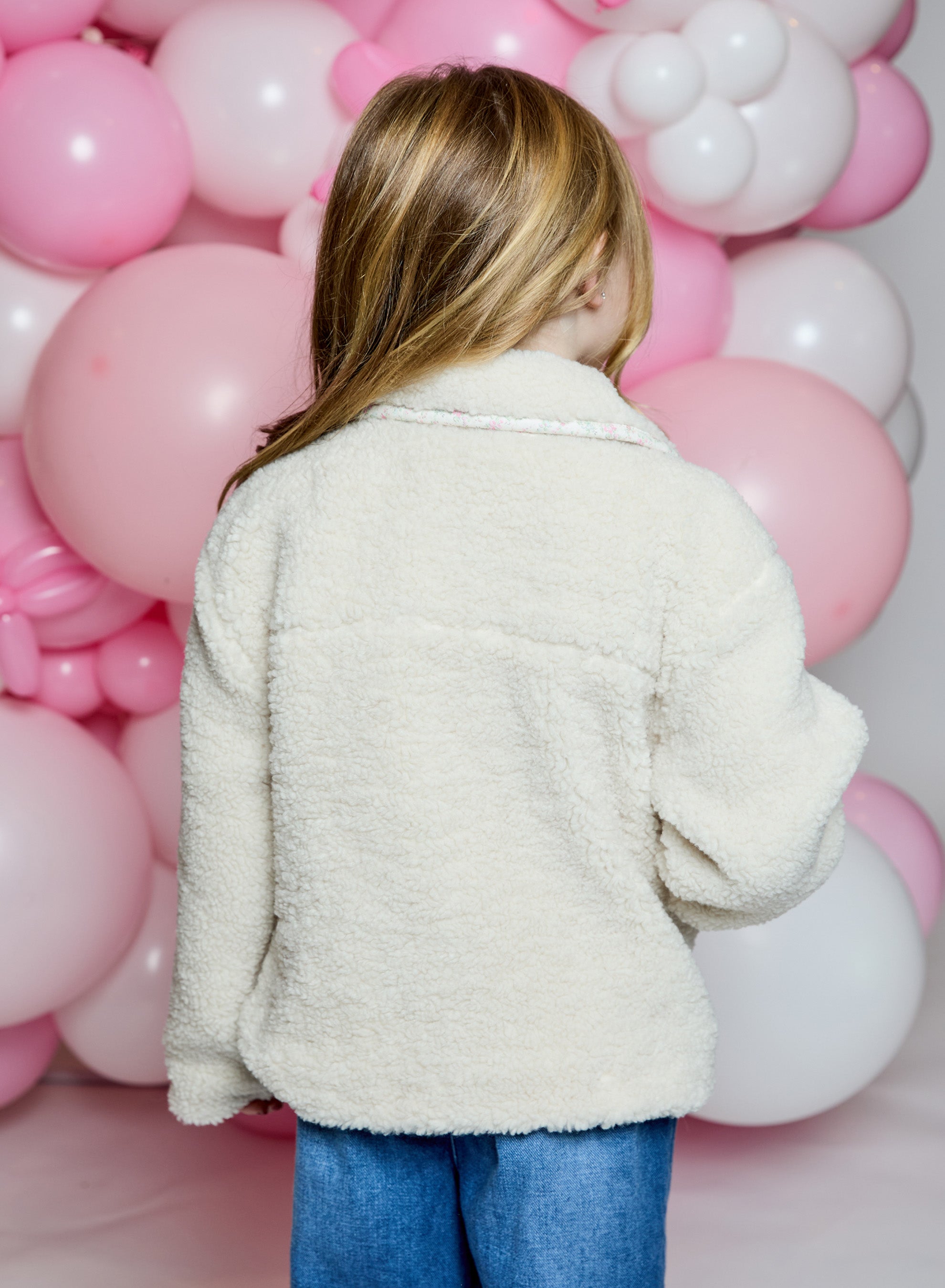 Floral Detailed Teddy Jacket