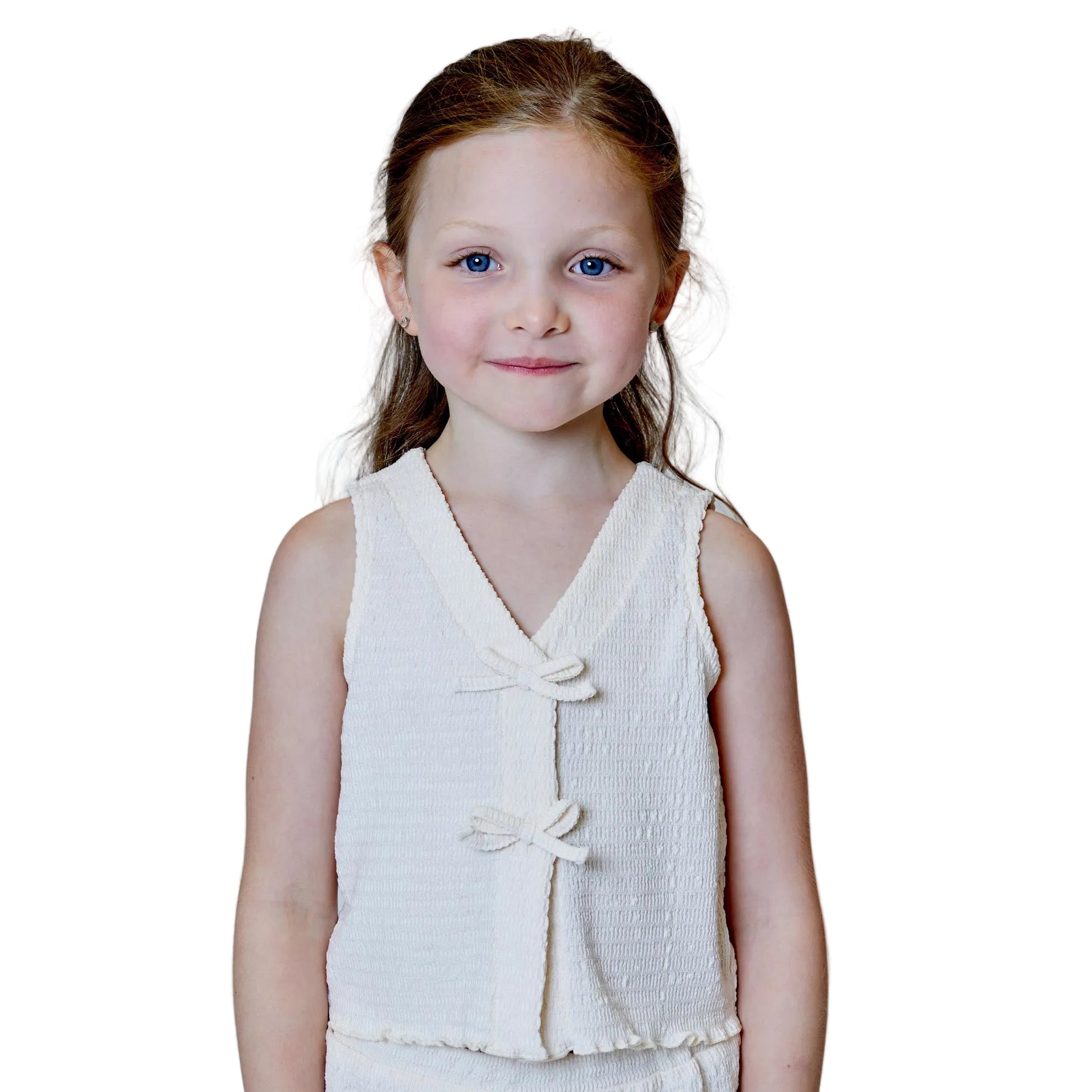 Off White Knit Bow Tank