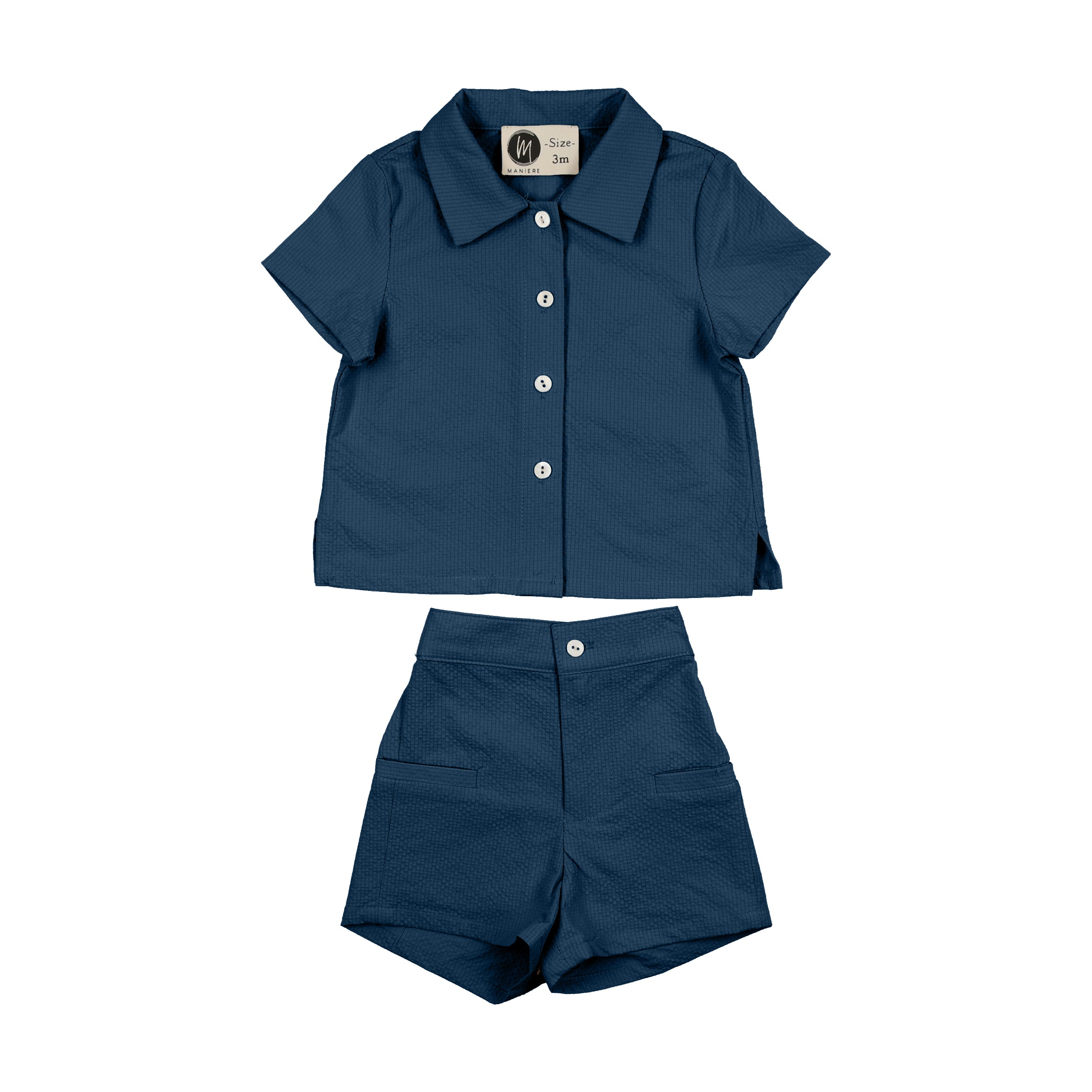 Textured Grid Short Set