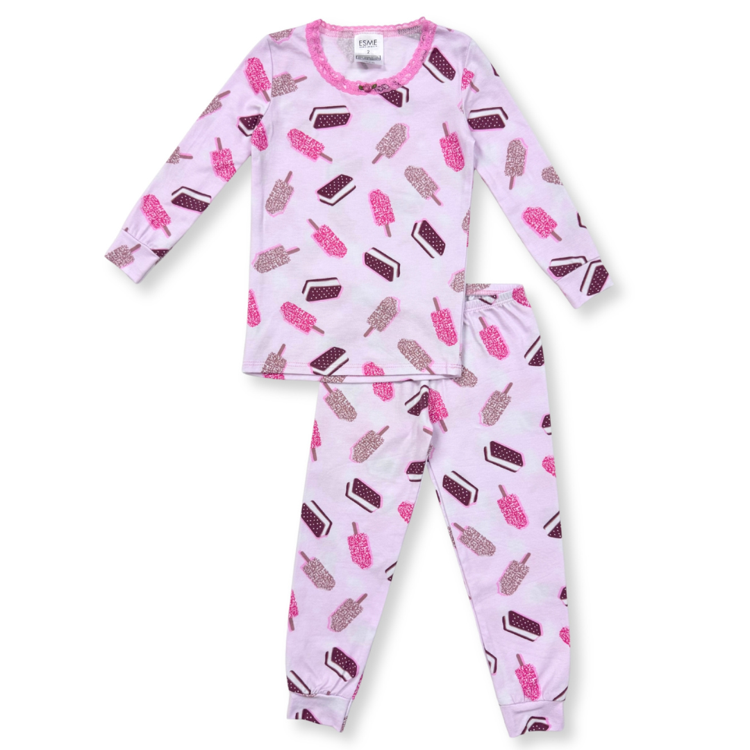 Crunch Bar Pink LS PJ Set