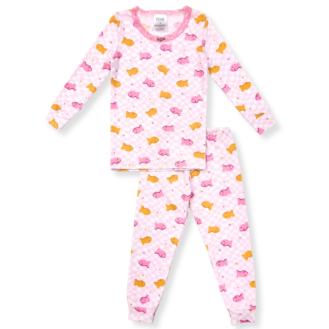 Goldfish Pink LS PJ Set