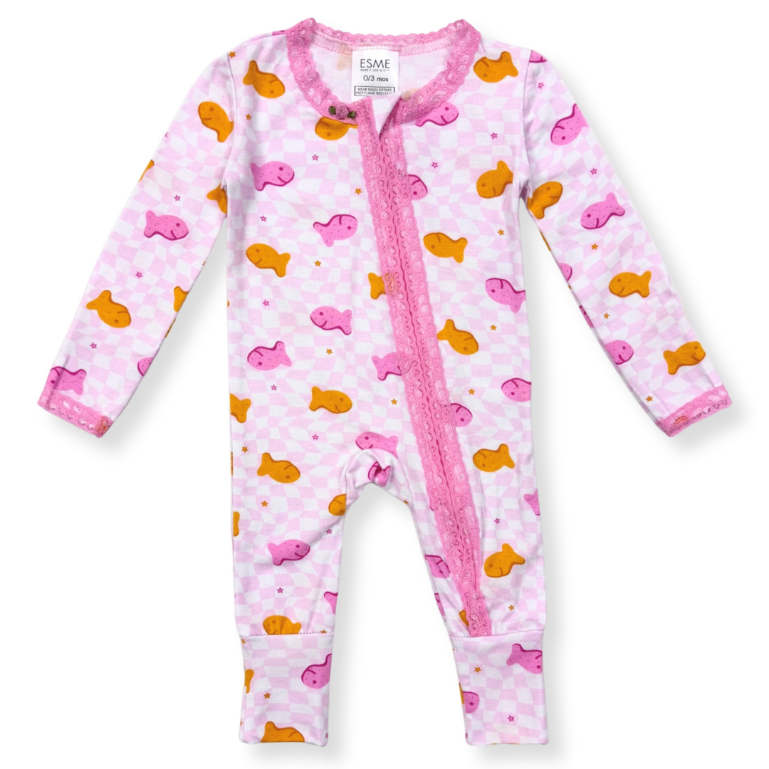 Goldfish Pink Flip Footie