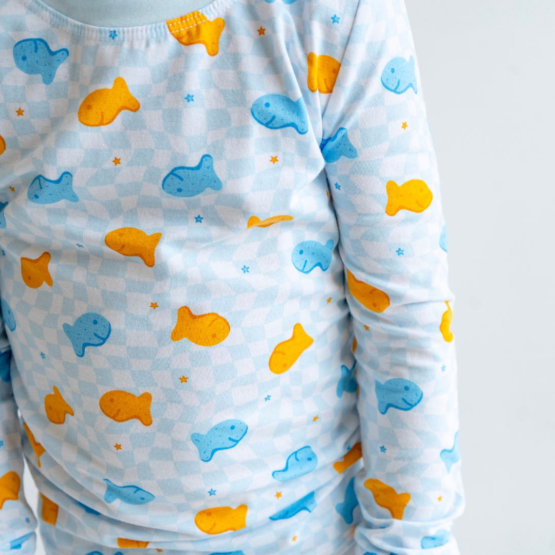 Goldfish Blue LS PJ Set