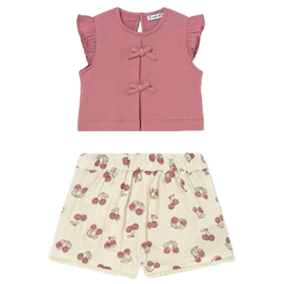Cherry Button Shorts