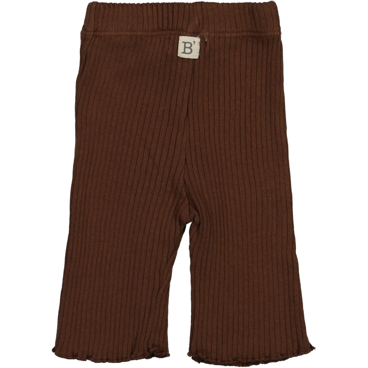 Brown Ribbed Flare Pant