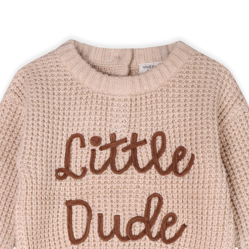 Little Dude Embroidered Cardigan