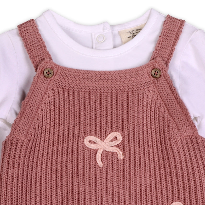 Bow Embroidered Knit Jumpsuit - Meems