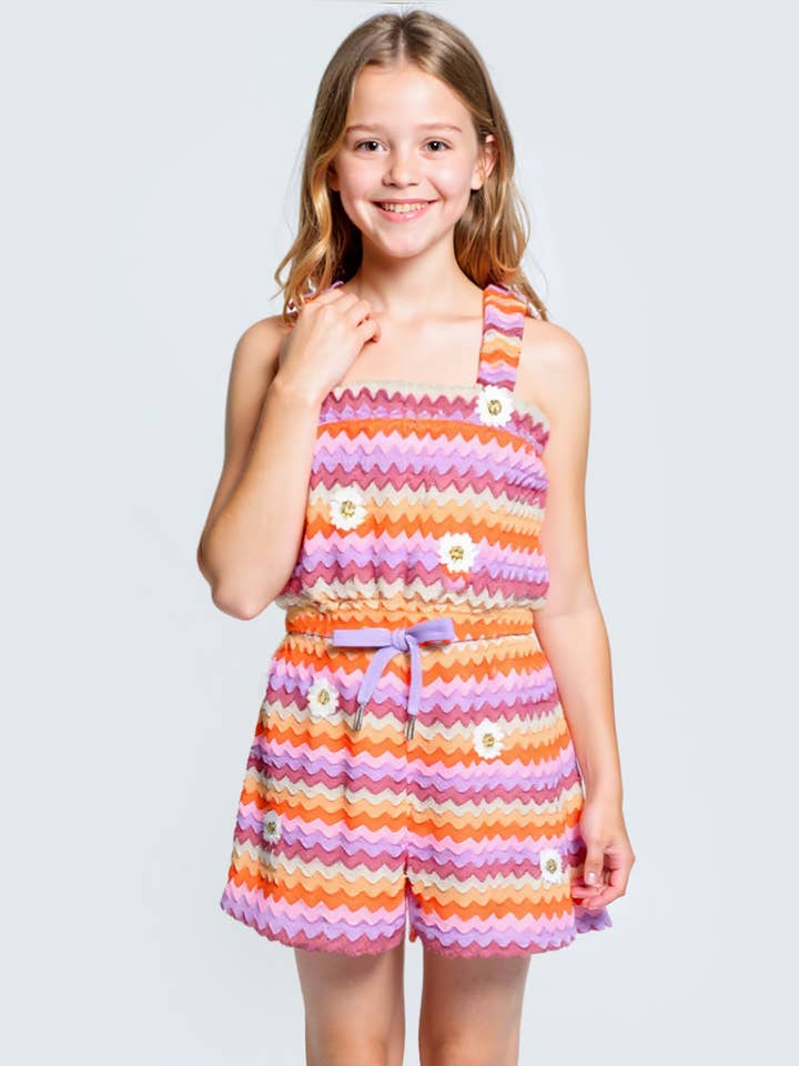 Striped Crochet Romper