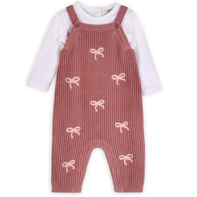 Bow Embroidered Knit Jumpsuit - Meems