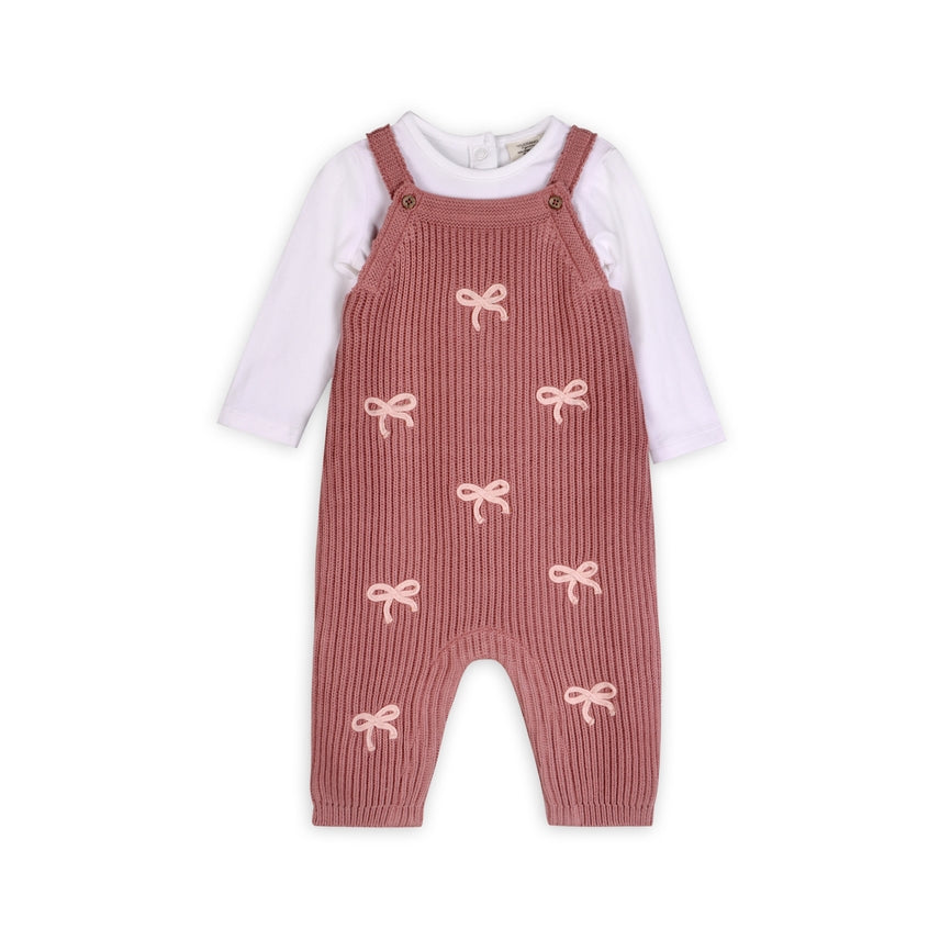 Bow Embroidered Knit Jumpsuit - Meems