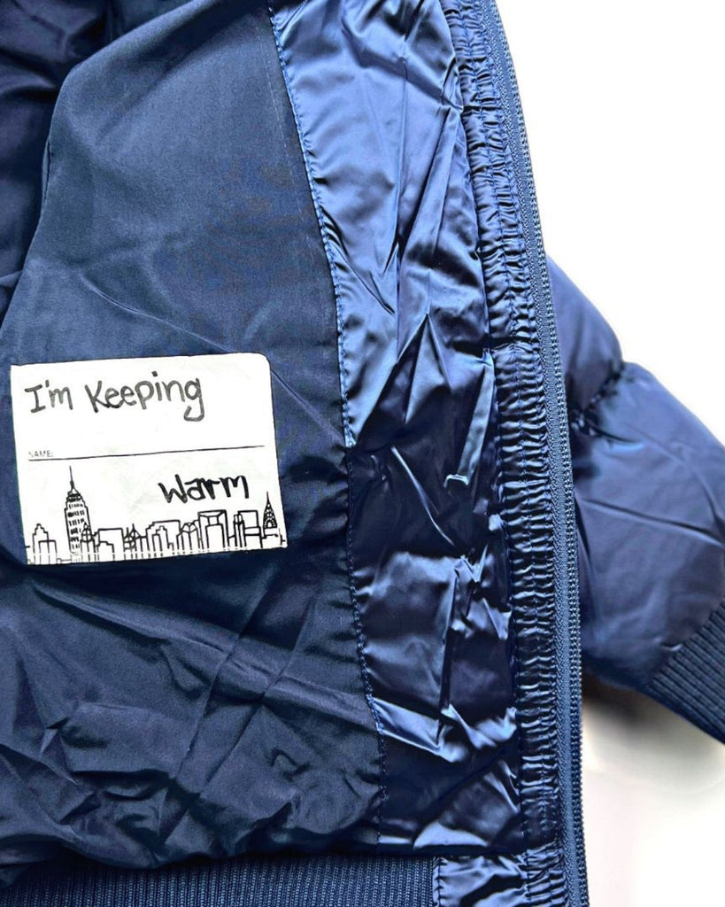 Navy Puffy Coat - Meems