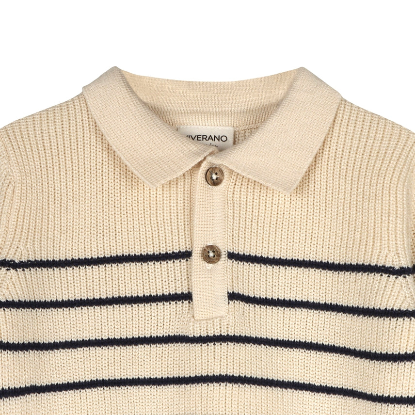 Stripe Polo Knit Sweater Set - Meems